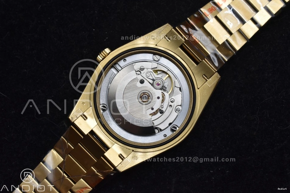 QF Best A2836 Black DayDate Edition 904L 40 V4 Weight) Dial on (Gain Steel Bracelet President Green YG 0301